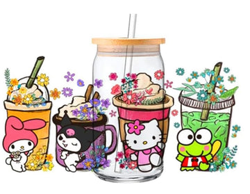 Cute Frosted Glass 16oz