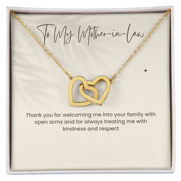 To My Mother-in-Law Interlocking Hearts Necklace