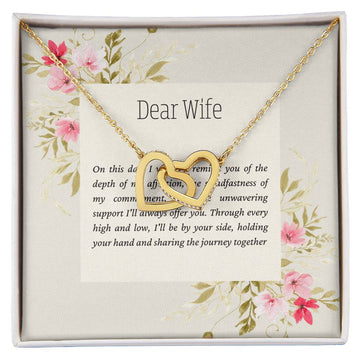 To My Wife Interlocking Hearts Necklace