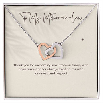 To My Mother-in-Law Interlocking Hearts Necklace