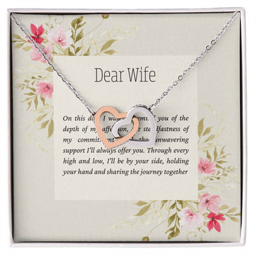 To My Wife Interlocking Hearts Necklace