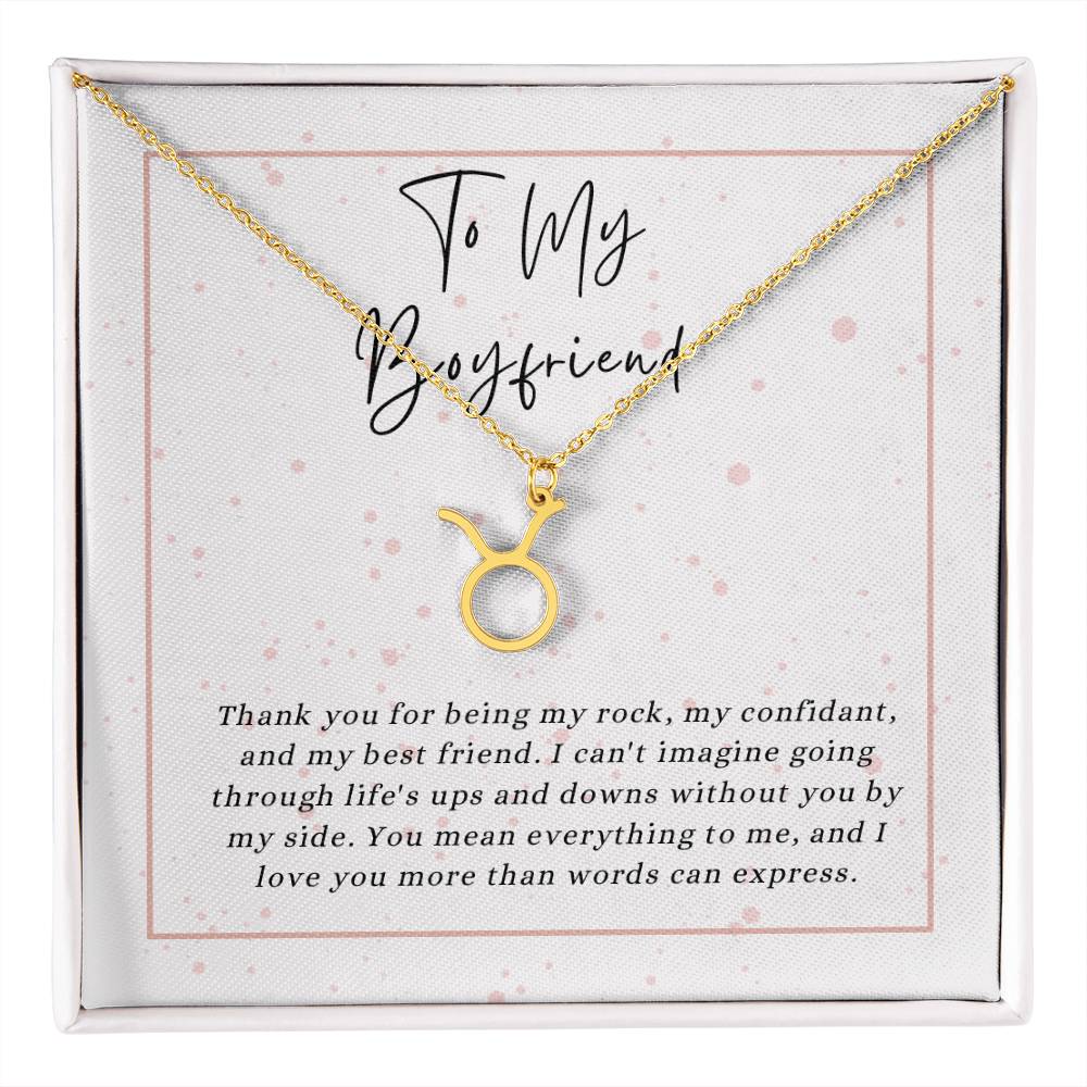 To My Boyfriend Zodiac Symbol Necklace