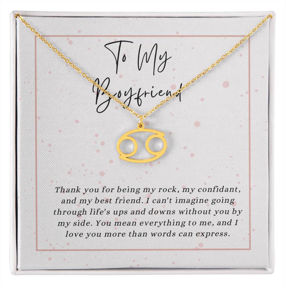 To My Boyfriend Zodiac Symbol Necklace